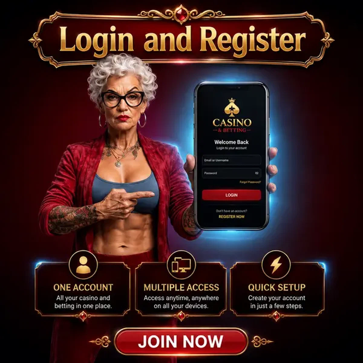 Selbstbewusste Frau hält Smartphone für schnelle Anmeldung am Spingranny Casino-Portal